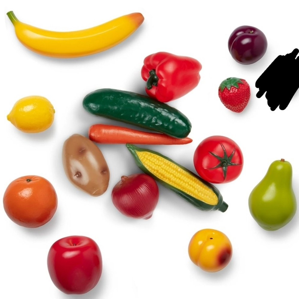 Melissa & Doug Play-Time Produce Fruit (8 pcs) and Vegetables (7 pcs) Realistic